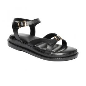 Greyder 50735 Siyah Deri Casual Kadın Sandalet