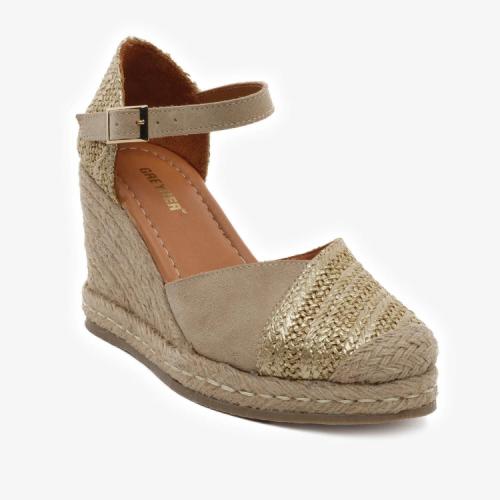 Greyder 59003 Altın Keten Chıc Casual Kadın Sandalet