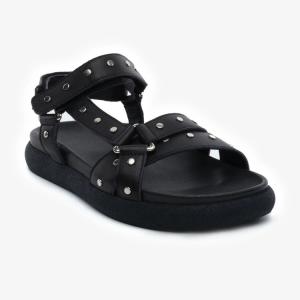 Greyder 34480 Siyah Hakiki Deri Casual Kadın Sandalet 