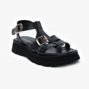 Greyder 59031 Siyah Hakiki Deri Casual Kadın Sandalet