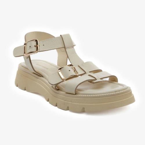 Greyder 59031 Bej Hakiki Deri Casual Kadın Sandalet