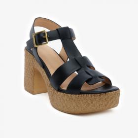 Greyder 59243 Siyah Hakiki Deri Casual Kadın Sandalet