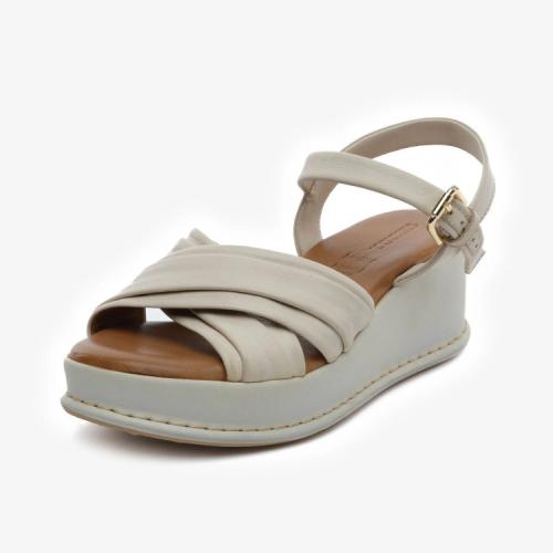 Greyder 59263 Kirli Beyaz Hakiki Deri Casual Kadın Sandalet