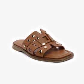 Greyder 59250 Taba Hakiki Deri Casual Kadın Terlik