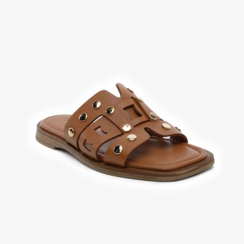 Greyder 59250 Taba Hakiki Deri Casual Kadın Terlik